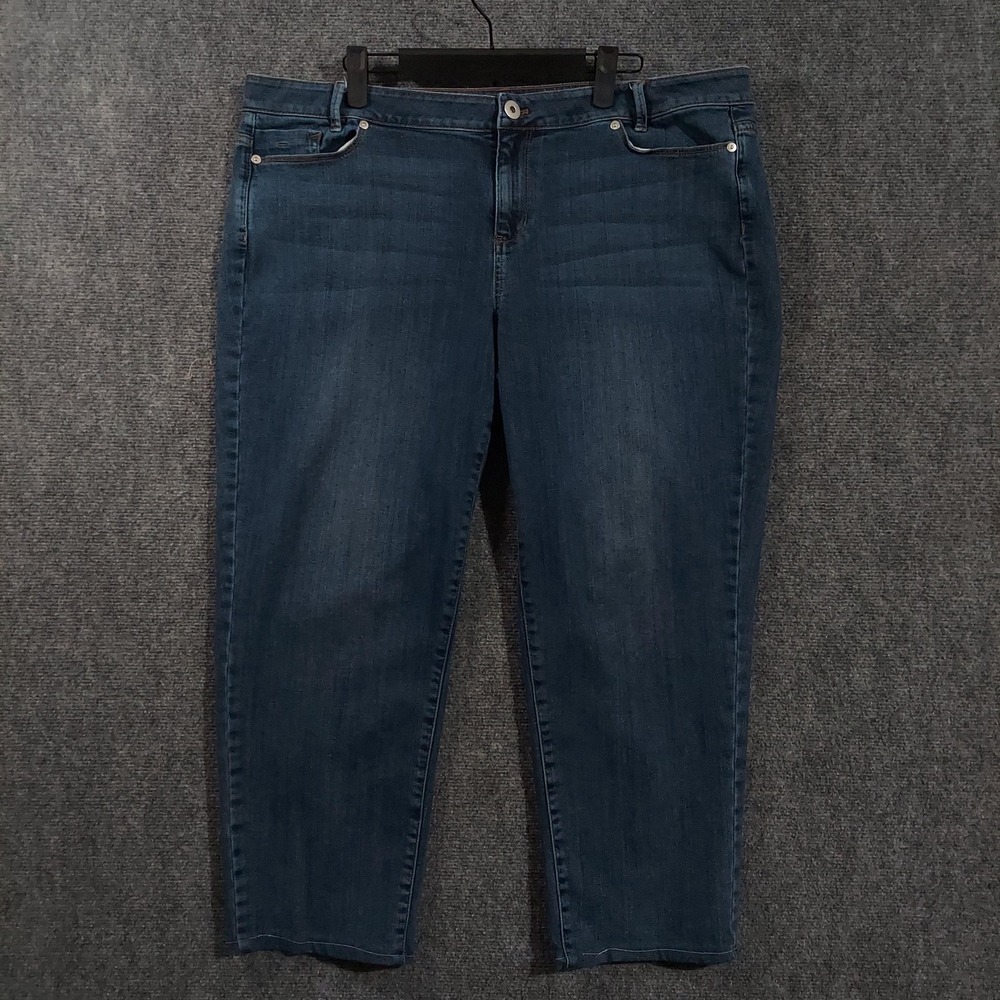 J. Jill Weekender Straight Leg Jeans Womens 18P‎ Blue Medium Wash Stretch 40x24